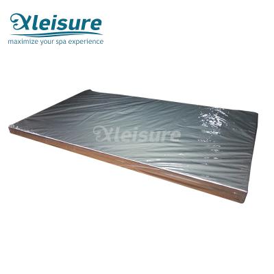 Vinyl Retractable Swim Spa Covers Safe Floating Hot Tub Cover Light Brown