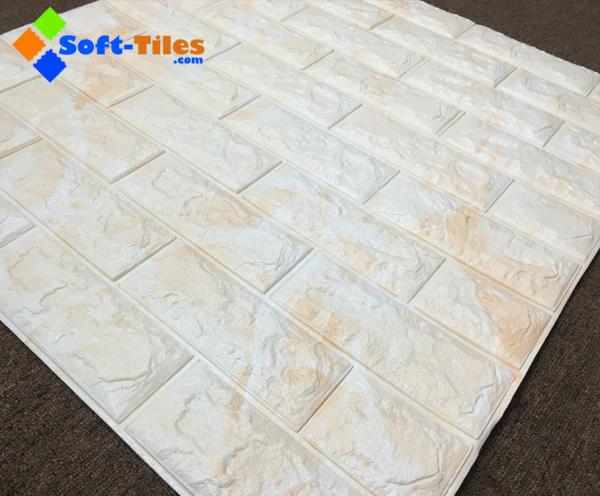 Folha amarela brilhante da decoração da parede de tijolo da espuma 3d da cor 770*700mm
