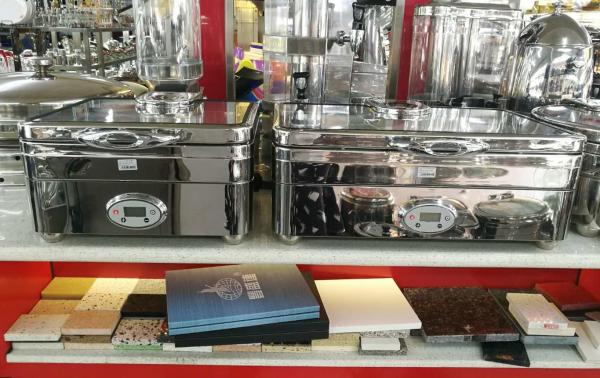 Temperature Memory Stainless Steel Cookwares / Square Electric Chafing Dish