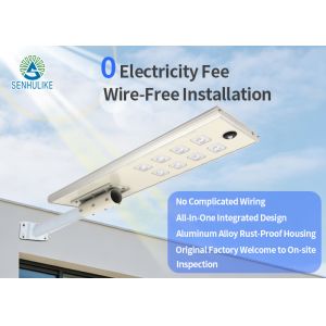 All in One Solar LED Street Light, Monocrystalline Panel COB LED Zero Electricity Cost, IP65 Waterproof for Municipal Engineering