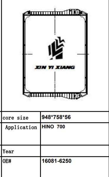 Hino 700 E13C / P11C Heavy Truck Radiator Water Tank Two Rows