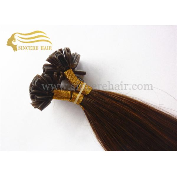 20" Straight Hair Extensions, 1.0 Gram Silk Straight Brown Pre-Bonded U Tip Hair Extensions For Sale 20
