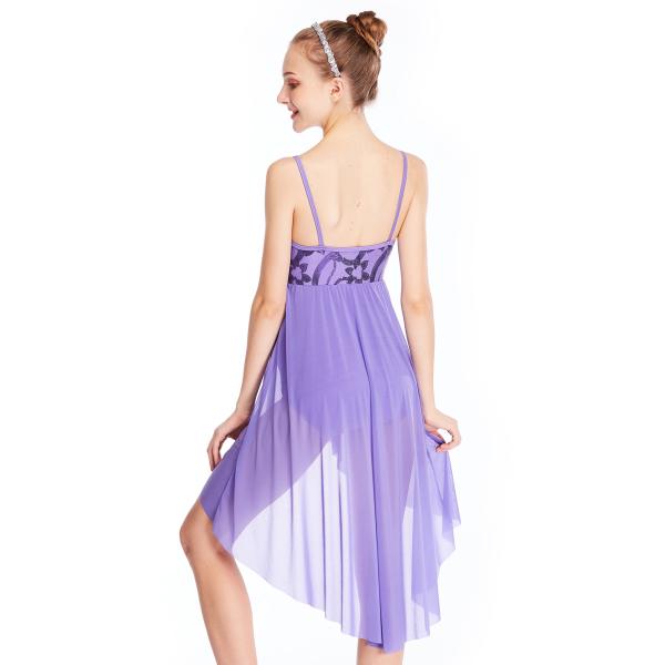 MiDee Elegant Cami Flora Sequins Lyrical Costumes Dance Dress Gentle High-Low Skirt Competition Performance Stage Wear