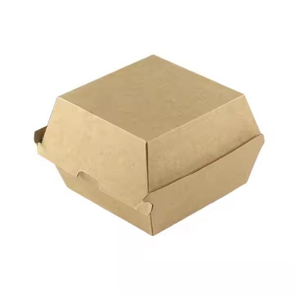 Boîtes à hamburgers biodégradables certifiées ISO9001 Boîtes à emporter Kraft imprimées sur mesure avec conception libre