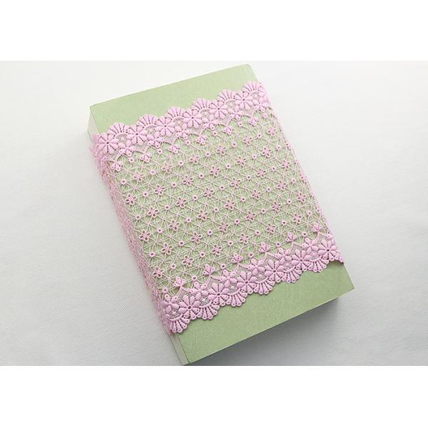 Fashion Pink Floral Embroidered Lace Trim With Chemical Poly Milk Silk For Women