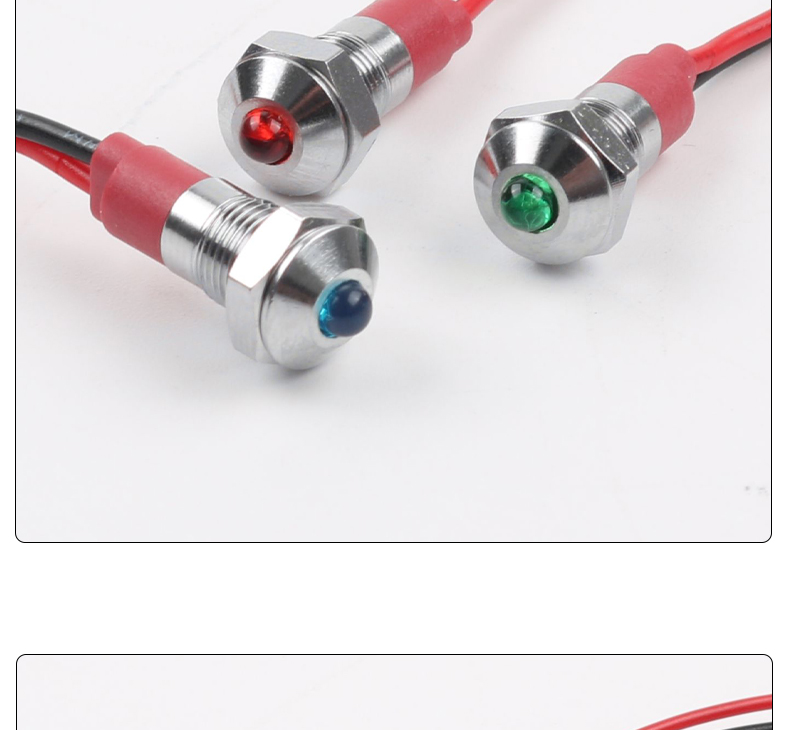 HongYe YZ-6MM-DDZ Waterproof IP65 Metal LED Indicator Light Multi-color 50,000 Hours Lifespan 6V-24V-220V for Industrial