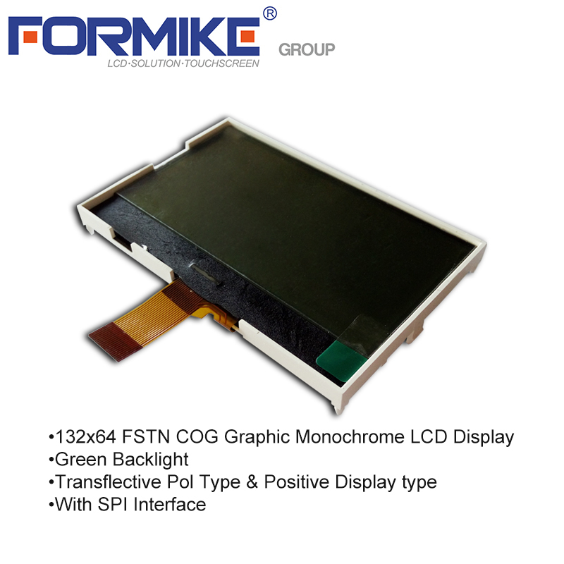 132x64 FSTN Screen COG LCD Module Monochrome Graphic LCD Display with 20 Pin Green Backlight