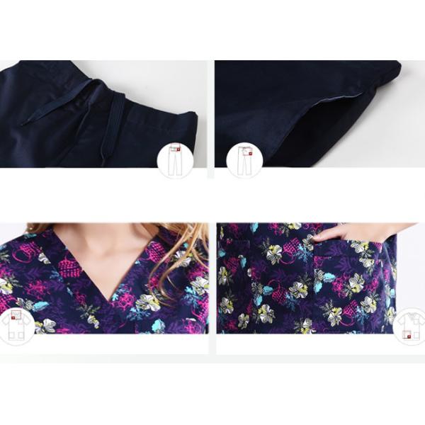 V Neck Printing Medical Scrubs Uniforms Uniforms Short Sleeve Tee