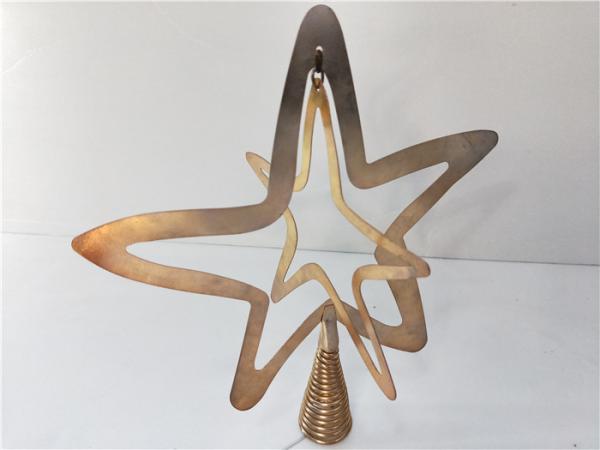 Fabricação do costume do presente da arte dos dados de carimbo do metal da estrela de Chrstmas do chapeamento de ouro