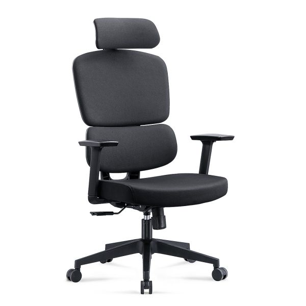PP Fiber Frame Gaming Mesh Racing Office Chair All Black Cool Design For Big Person