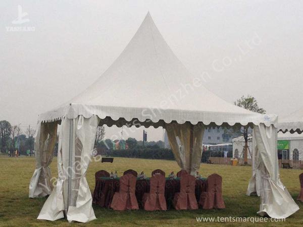 Out side 4M Width French Style High Peak Frame Tent Transparent PVC Windows