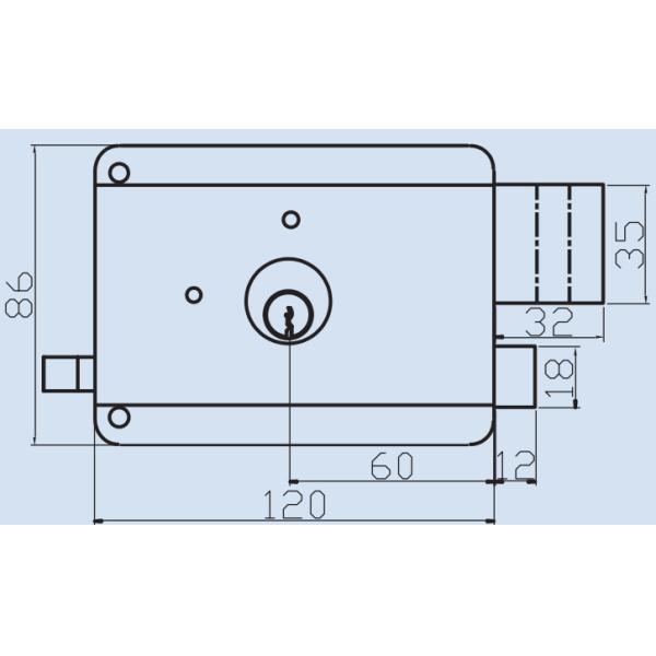 European Style Rim Door Lock with Strike Plate Included and Backset 60mm
