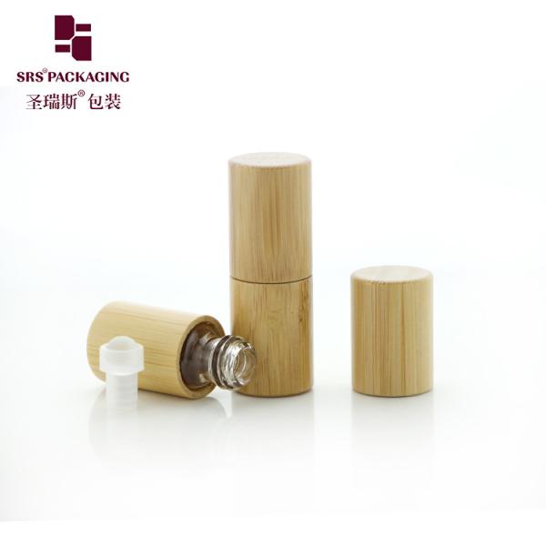 BG-2ML Real Natural Bamboo Roll On Bottle Inner Glass Bottle For Aroma Perfume Oil Glass Roller Ball Applicator
