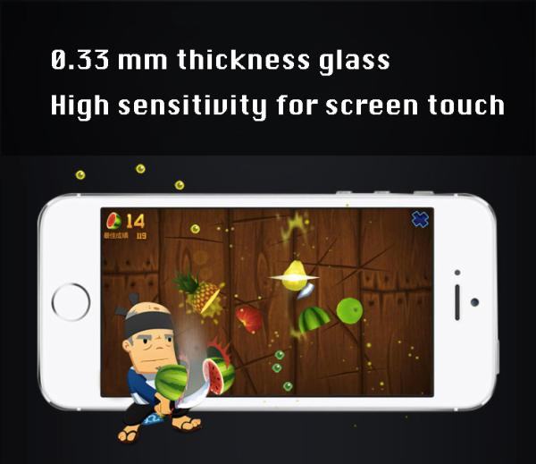 iPhone tempered glass screen protector 0.33 mm 9H 2.5D round edge high transparency