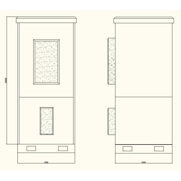 Шкаф силы DDTE011 2 отсеков на открытом воздухе для оборудования/батарей