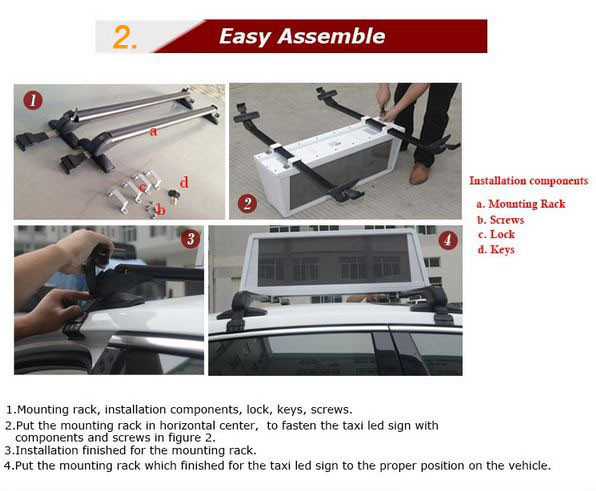 SMD 3528/2727 full color taxi top advertising led display for indoor / outdoor