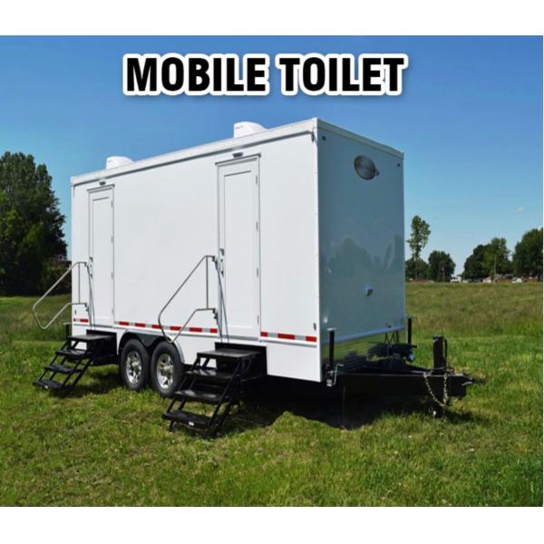 Двухколонный подъездный туалет с подъемным трейлером
