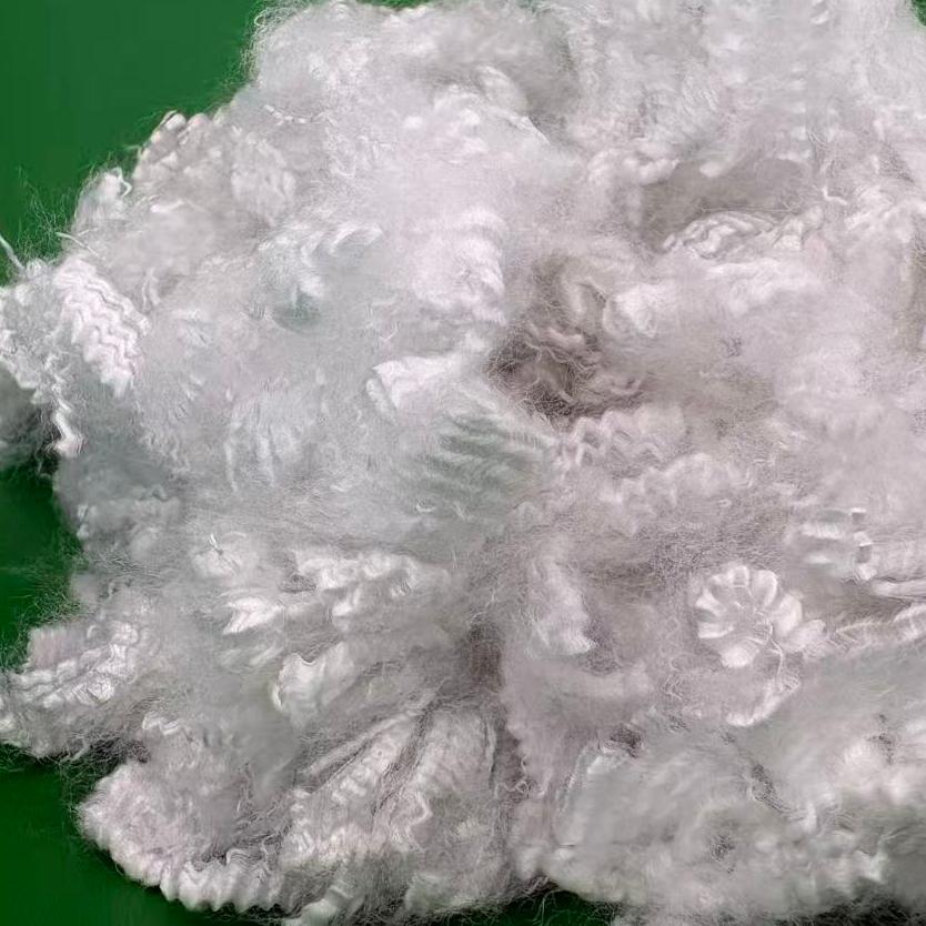 Virgin Siliconized Hollow AA Grade 0.9*25mm Raw White Polyester Staple Fiber for Furniture Padding Customizable