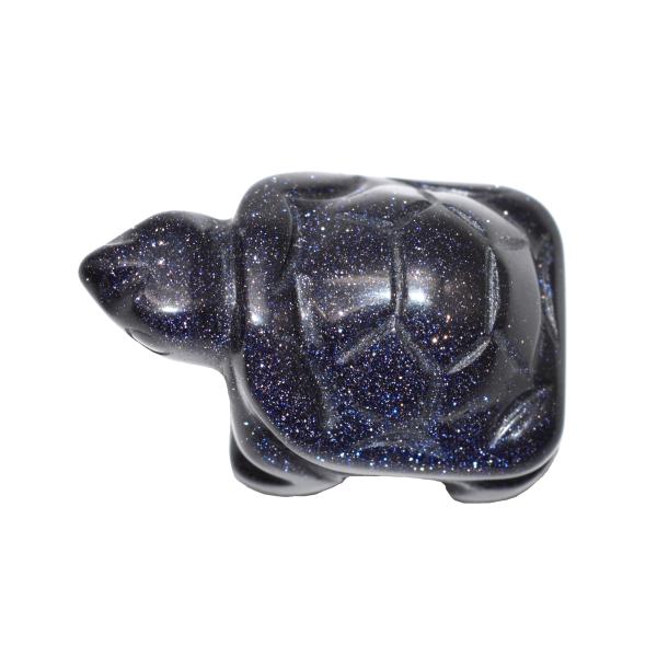 Client's Requirement Mysterious Blue Carved Turtle Mini Figurine for Holiday Home Decoration