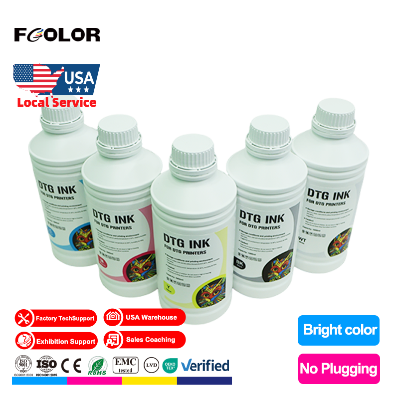 FCOLOR 15 Years Factory Experience DTG Ink Textile Pigment Ink for Direct to Garment Epson F2100 Dtg Printer