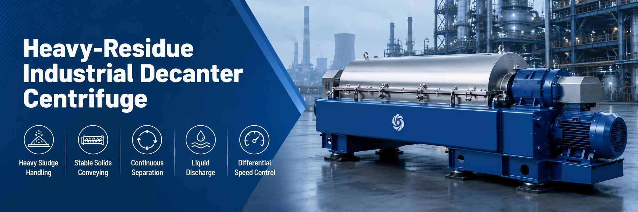 Heavy-Residue Industrial Decanter Centrifuge for Tar Sludge Separation