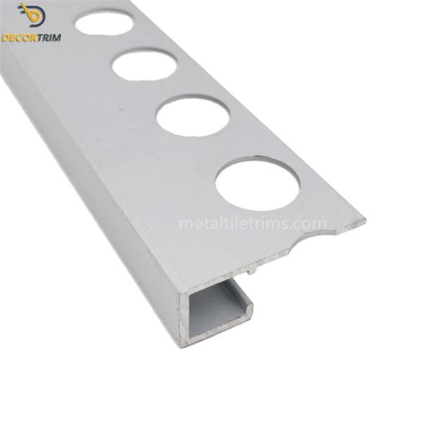 Decorative Square Edge Tile Trim , Matt Silver Tile Edging Strip