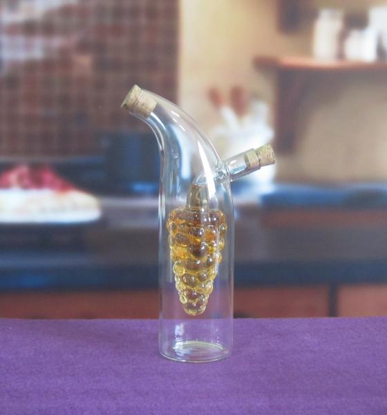 Double Layer Grape Shape Glass Canister With Lid For Oil