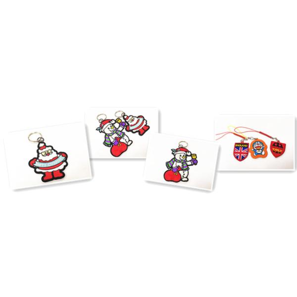 Бирки Кейчайн вышитой ткани подарка на рождество вышитые фестивалем ключевые