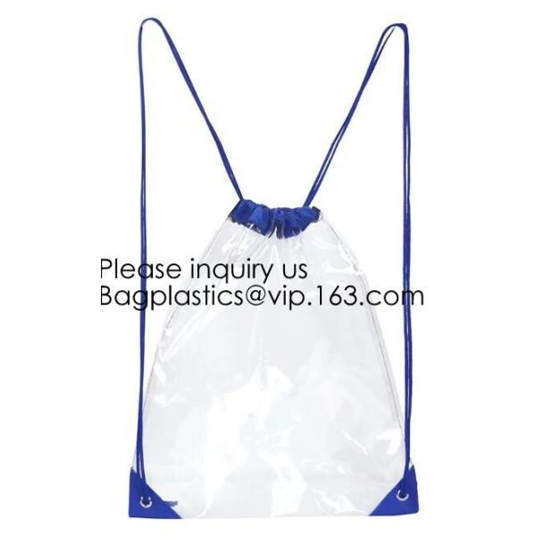 Clear Cinch Bags Traveling Sport Bags,Backpack with Front Zipper Mesh Pocket,Mesh Pocket and Bottle Mesh Poket,holder