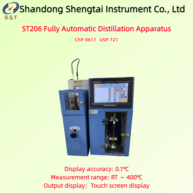 Full-Auto Distillation Apparatus Measure RT ~ 400℃ PT100 Sensor Compressor Cooling USP 721