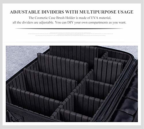 Big Cosmetic Organizer Bag With Adjustable Dividers Polyester / Nylon Material