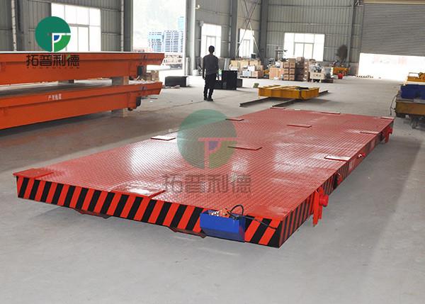 25t trackless flat transfer cart on cement floor with polyurethane wheel
