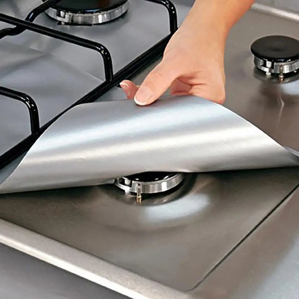 Reusable Square Foil Gas Hob Protector Liner Tray for Eco-Friendly Kitchen Accessories