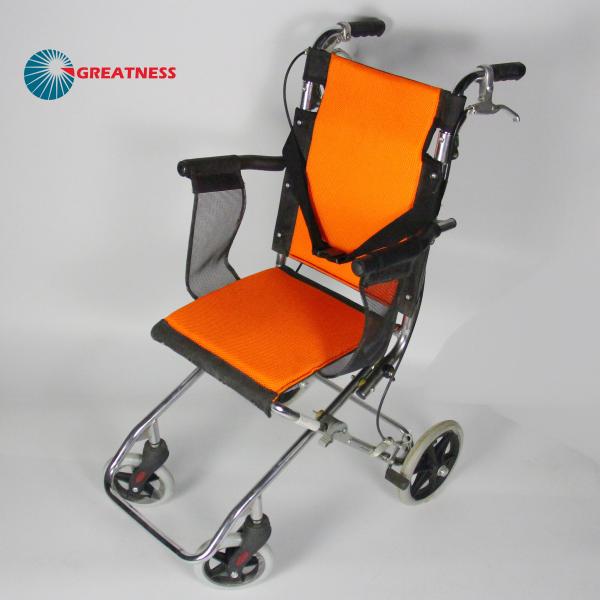 Bright Color Compact Aluminium Folding Wheelchair Small Wheels Easy Carry