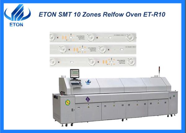 10 heating zones Lead-free solder  50-700mm  PCB width Reflow oven machine