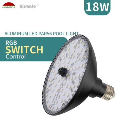 SMD5050 PAR56 LED Pool Light 18W AC100-240V RGBW Switch Control Aluminum
