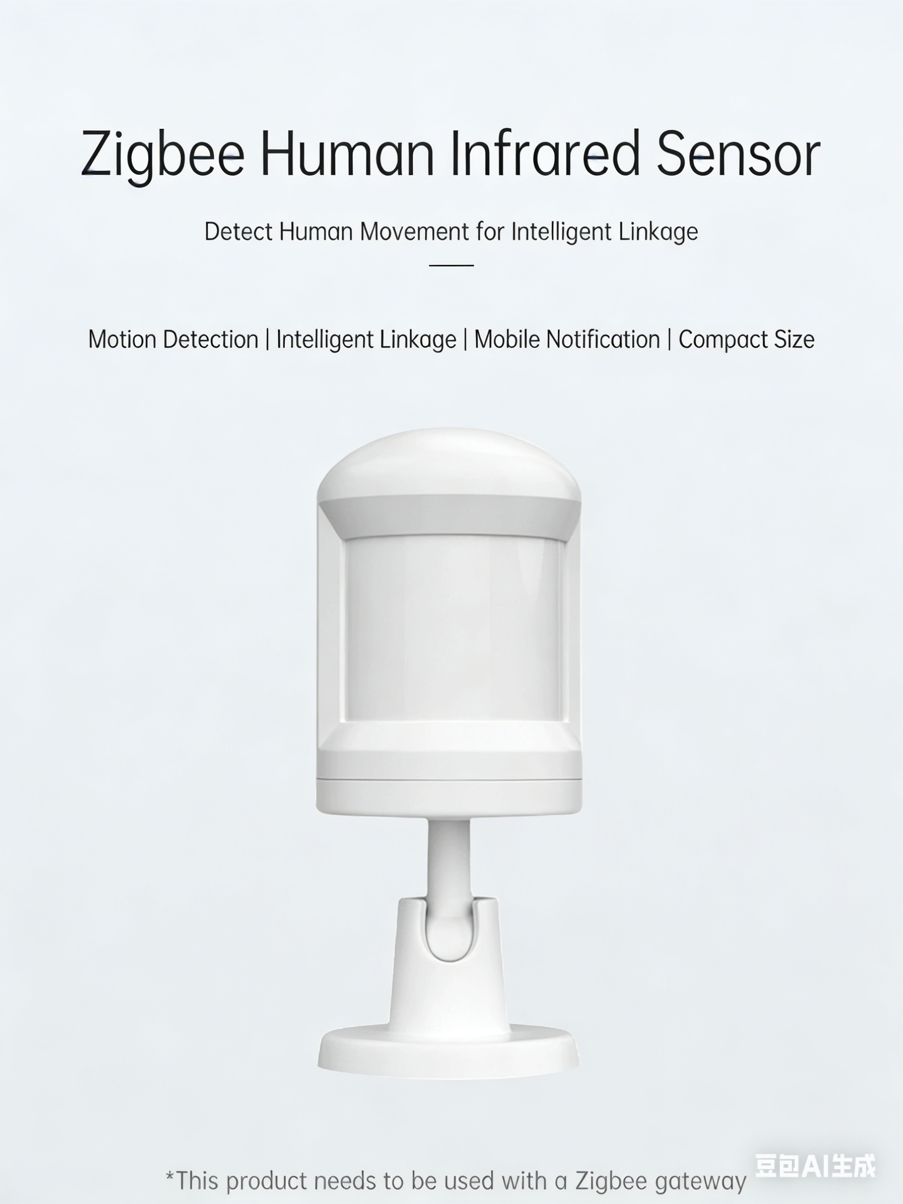 150° Wide View Motion Smart Home Sensors 360° Rotating ZigBee Detector