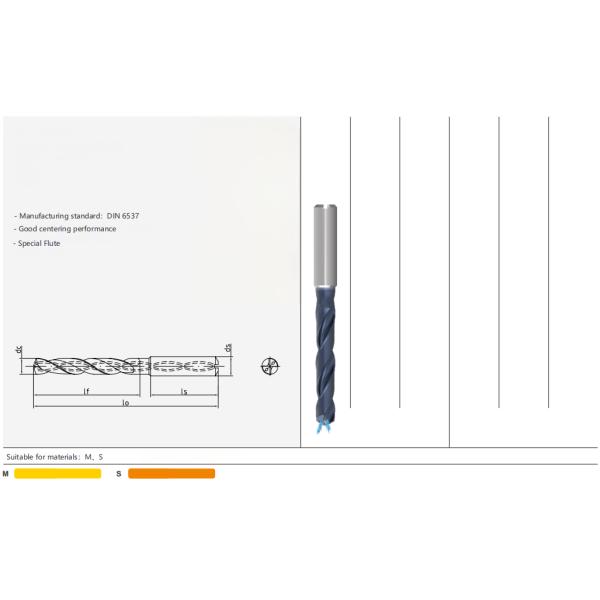 8xD Carbide Jobber Drills Stainless Steel ISO DIN Standard Internal Cooling