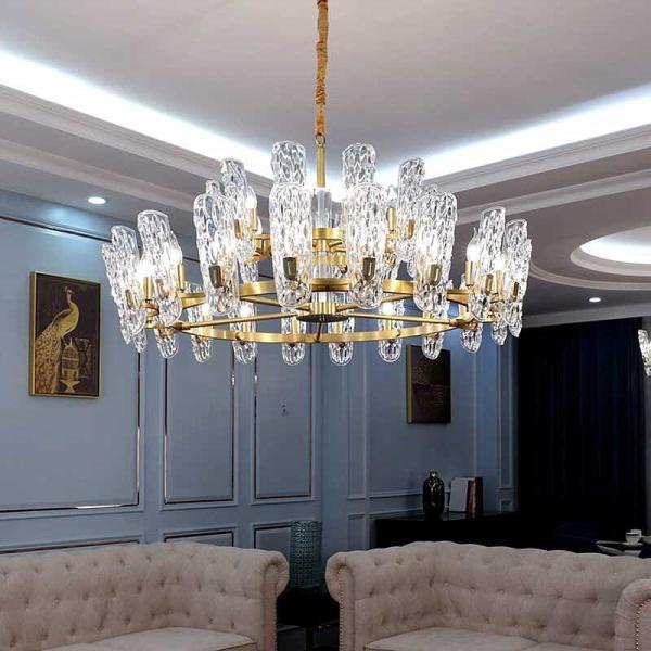 JYLIGHTING  Customization Wedding Ceiling Nordic Modern Pendant Light Retro Luxury Restaurant Coffee Shop K9 Crystal Chandelier Modern Pendant Light