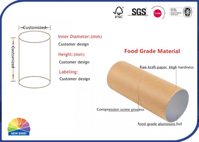 Штейновая лакируя трубка бумаги Kraft не не напечатала никакой логотип Eco дружелюбное