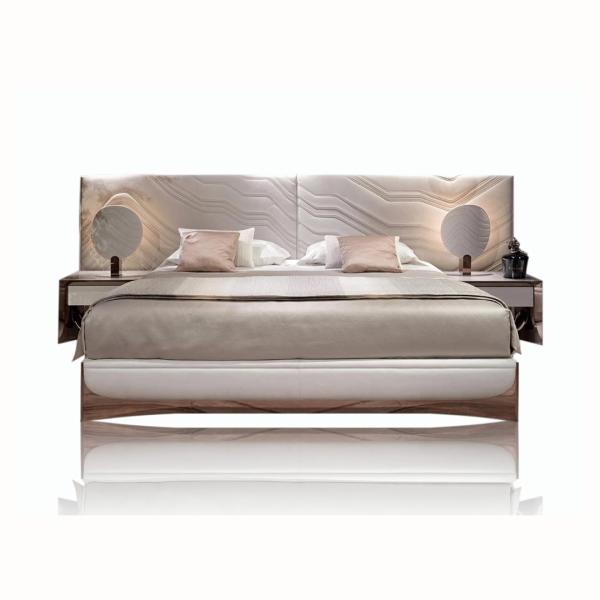 Eco Friendly Modern Bedroom Furniture Sets Genuine Leather King Size Bed