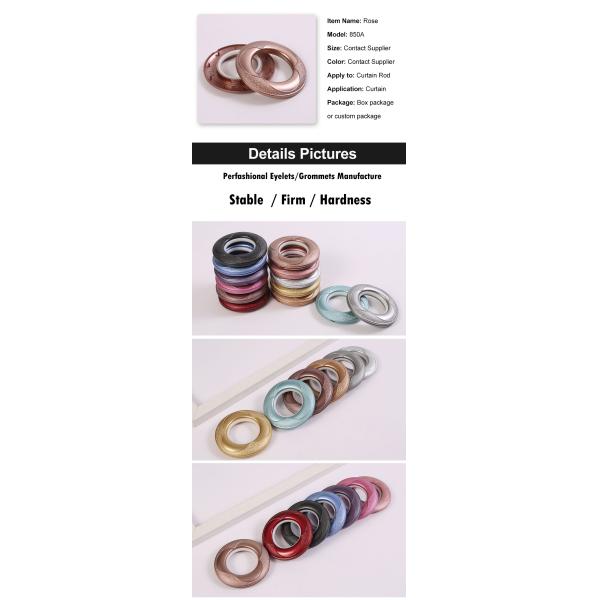 Nickel Free Plastic Drape Sliding Eyelet Curtain Rings