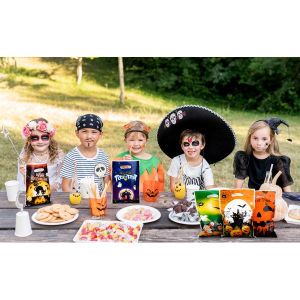Halloween Party Favor For Kids Candy Goody Bag, Designs Plastic Trick Or Treat Goodie Bags, Halloween Loot Gift Bag