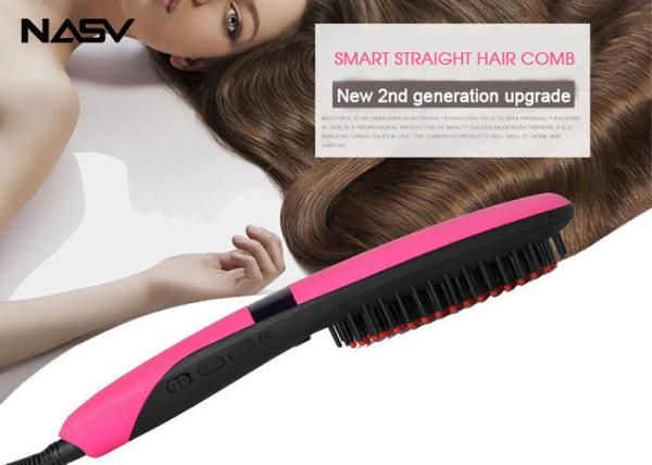 Ceramic Electric Home Hair Straightener Comb Brush With PTC Heating Plate