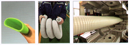 Corrugated PE Material Composite Plastic Pipe Production Line For Air Ventilation System