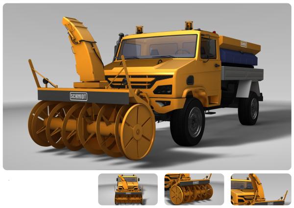 750km Transport Semi Trailer Snow Sweeper Vehicle Telescopic Shock Absorber
