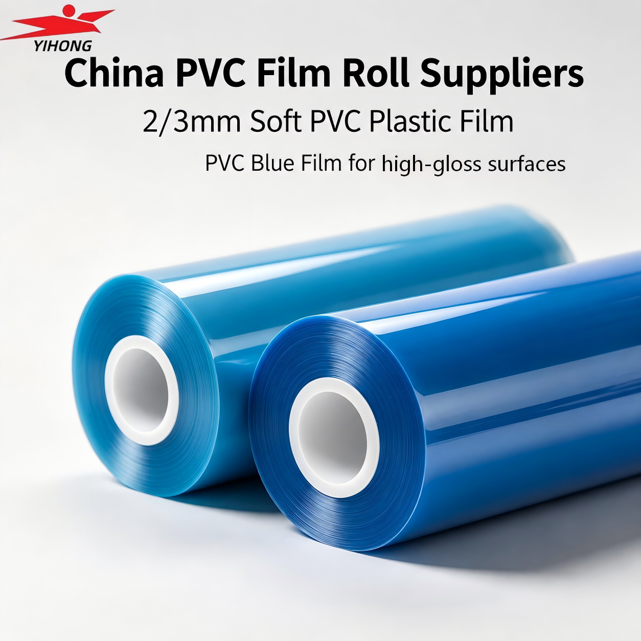 YIHONG China Pvc Film Roll Suppliers 2/3mm Soft Pvc Plastic Film Pvc Bule Film for High-gloss Surface