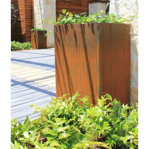 Columnar Corten Steel Planter 25 Inch Tall