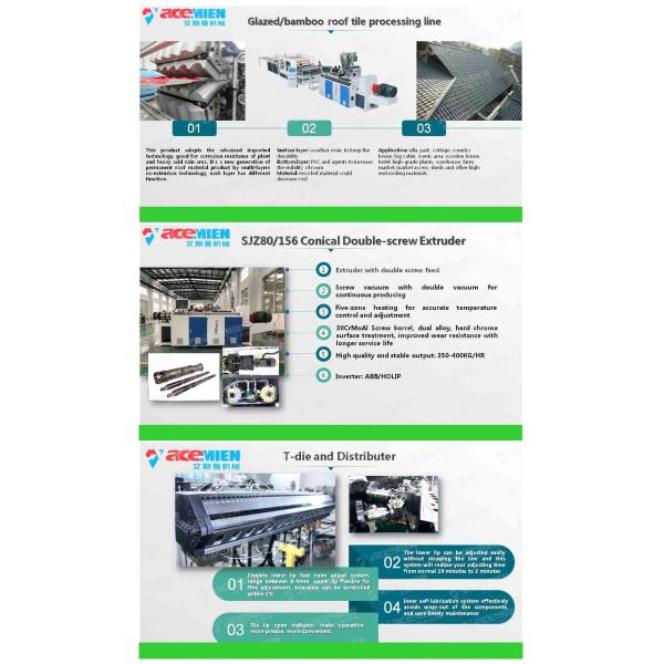 Corrugated PVC Plastic Roof Tile Making Extruder / Roofing Tile Moulding Machine