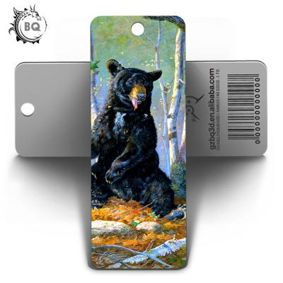 CMYK Color Custom Bookmark With Tassel And Animal Picture 5.8X15.5CM